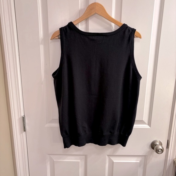 Lands' End Black Sleeveless Sweater XL - Picture 4 of 5